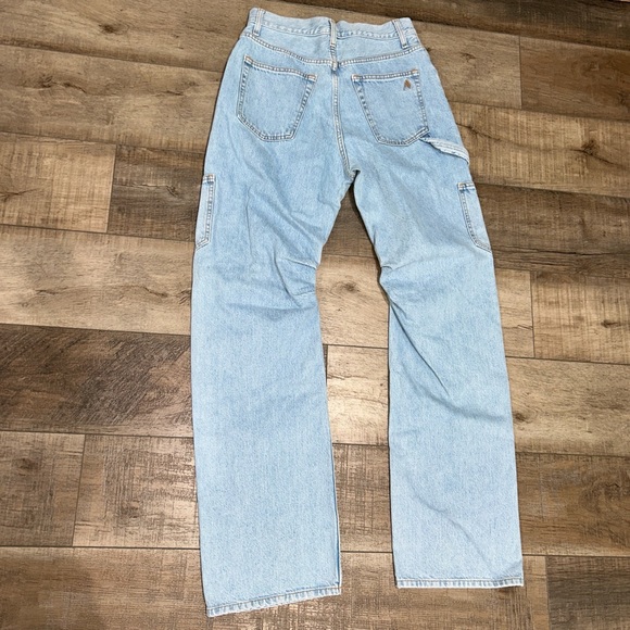 THE ATTICO Ben high rise denim cargo pants in blue - Picture 7 of 8